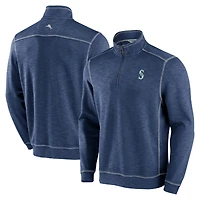 Veste à demi-zip tri-mélange Tommy Bahama Navy Seattle Mariners Tobago Bay pour hommes