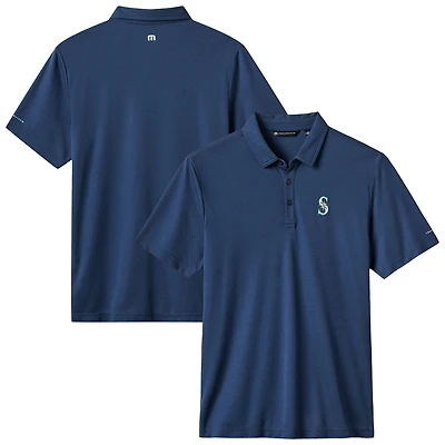 Polo bleu marine TravisMathew pour homme, motif tri-mélange des Seattle Mariners Playoff Pitch