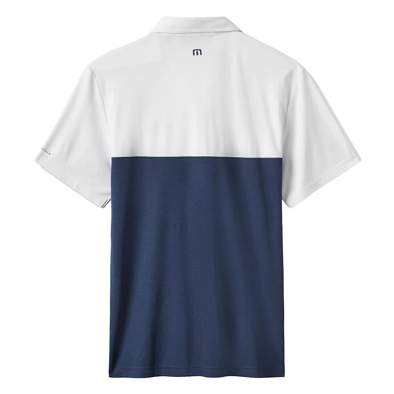 Polo tri-blend blanc/bleu marine TravisMathew pour homme, motif Home Run Leader des Seattle Mariners
