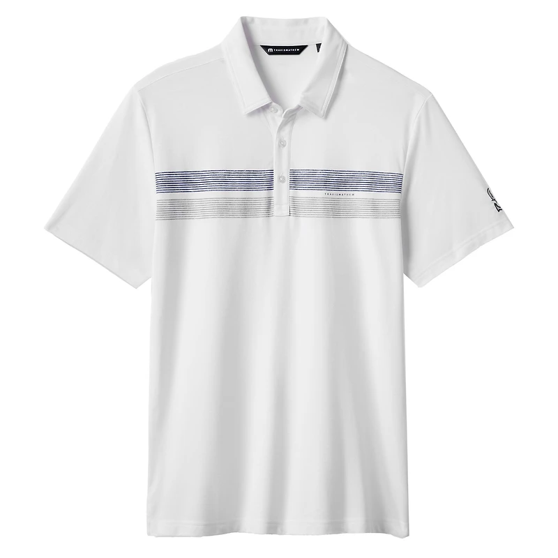 Polo tri-blend blanc Top Recruit des Seattle Mariners pour homme TravisMathew