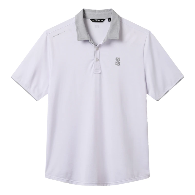 Men's TravisMathew White Seattle Mariners Victory Vibes Polo