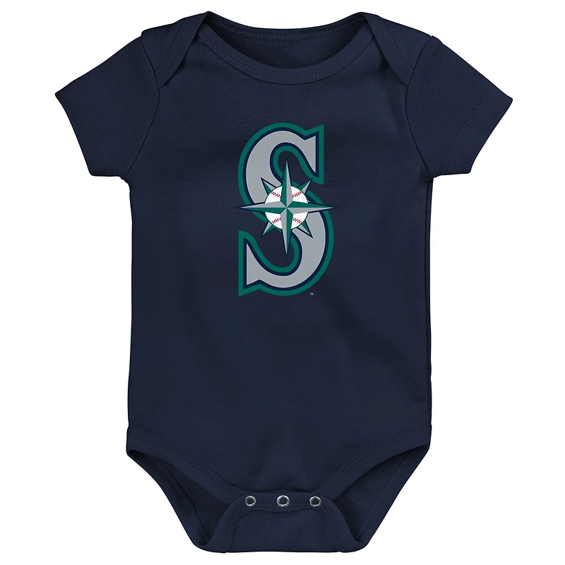 Body à logo de l'équipe principale des Seattle Mariners bleu marine pour nouveau-nés et nourrissons