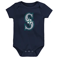 Body à logo de l'équipe principale des Seattle Mariners bleu marine pour nouveau-nés et nourrissons