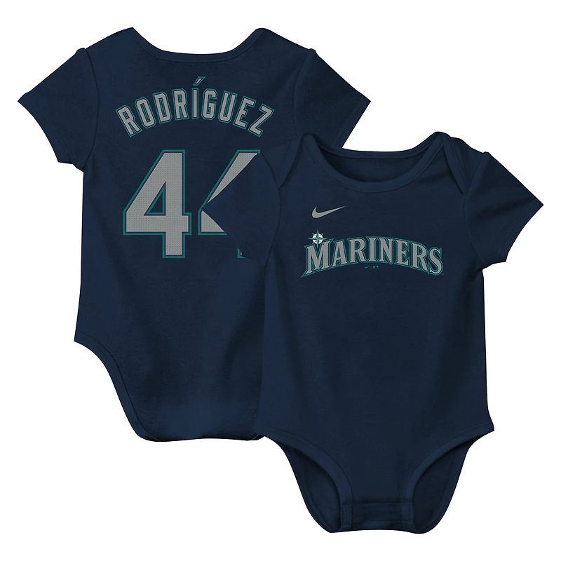 Body Nike Julio Rodríguez Seattle Mariners Fuse avec nom et numéro pour nouveau-né nourrisson