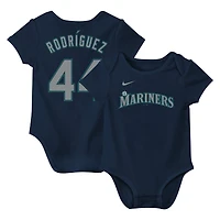 Body Nike Julio Rodríguez Seattle Mariners Fuse avec nom et numéro pour nouveau-né nourrisson