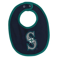 Newborn & Infant White Seattle Mariners Base Hitter Bodysuit, Bib Bootie Set
