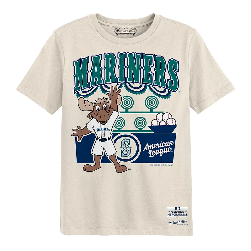 T-shirt Mitchell & Ness crème Seattle Mariners pour enfants d'âge préscolaire