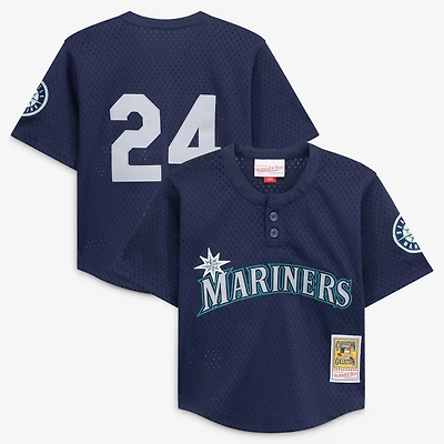 Preschool Mitchell & Ness Ken Griffey Jr. Navy Seattle Mariners Cooperstown Collection Mesh Batting Practice Jersey
