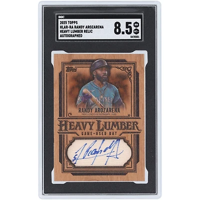 Randy Arozarena Seattle Mariners Autographed 2025 Topps Bat Relic #HLAR-RA SGC Authenticated 8.5 Card