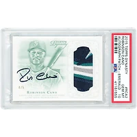 Robinson Cano Seattle Mariners Autographed 2015 Topps Dynasty Emerald Game Used Quad-Color Relic #AP-RCA2 #4/5 PSA Authenticated 10 Card
