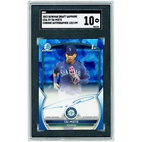 Carte autographiée de Tai Peete (Seattle Mariners) Bowman Chrome Sapphire 2023 #CDA-TP #132/199 authentifiée par SGC (10 cartes)