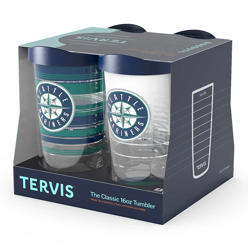 Tervis Seattle Mariners paquet de quatre 16oz. Ensemble de gobelets classiques