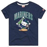 T-shirt pour tout-petit « Hommage aux Mariners de Seattle » bleu marine, Hello Kitty et MLB, mélange trois matières