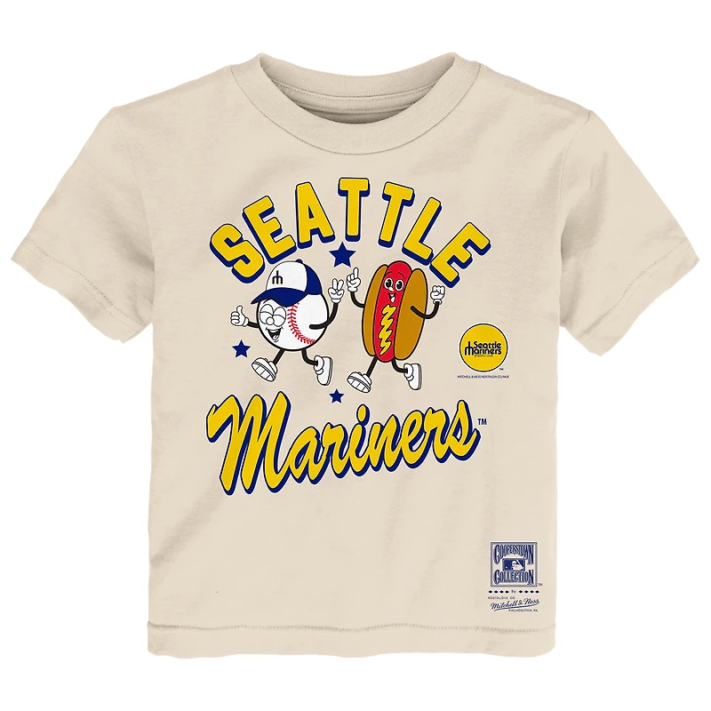 Toddler Mitchell & Ness Natural Seattle Mariners Snack T-Shirt