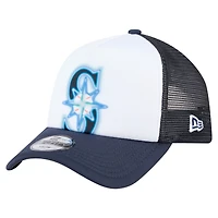 Toddler New Era  White/Navy Seattle Mariners Painted A-Frame 9FORTY Trucker Adjustable Hat