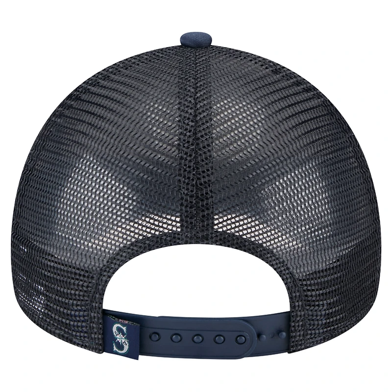 Toddler New Era  White/Navy Seattle Mariners Painted A-Frame 9FORTY Trucker Adjustable Hat