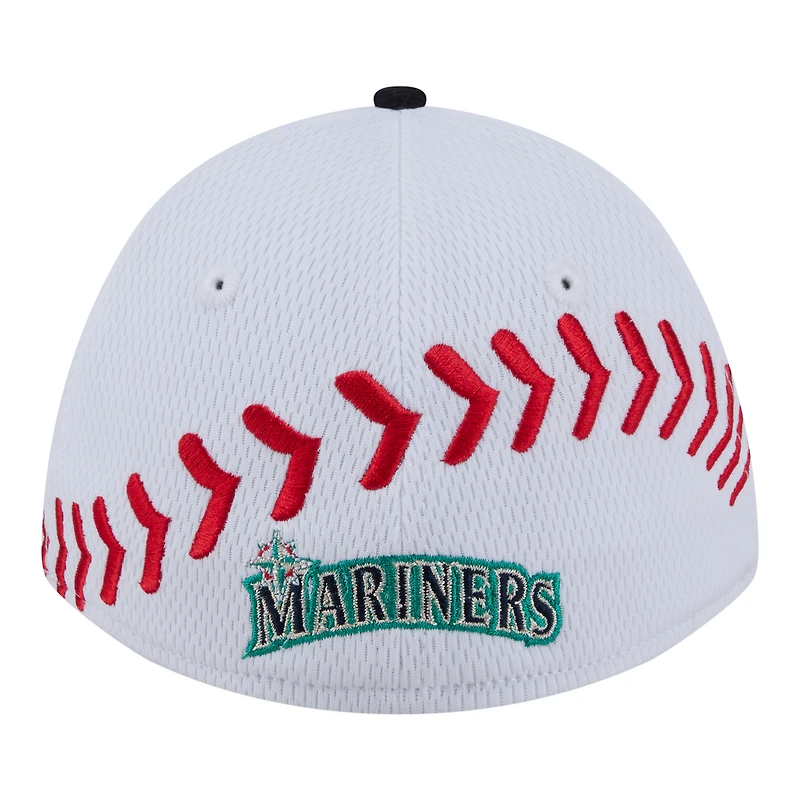 Toddler New Era  White Seattle Mariners Baseball 39THIRTY M-Crown Adjustable Hat