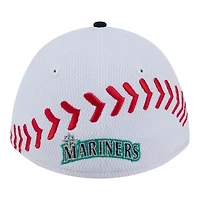 Toddler New Era  White Seattle Mariners Baseball 39THIRTY M-Crown Adjustable Hat