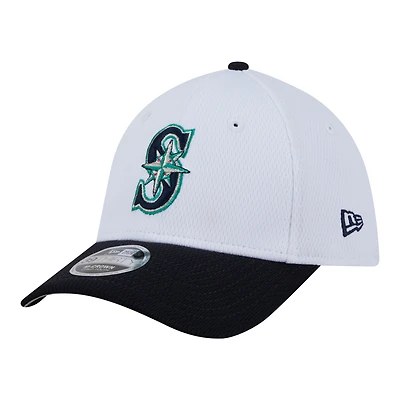 Casquette ajustable New Era blanche Seattle Mariners 39THIRTY M-Crown pour tout-petit