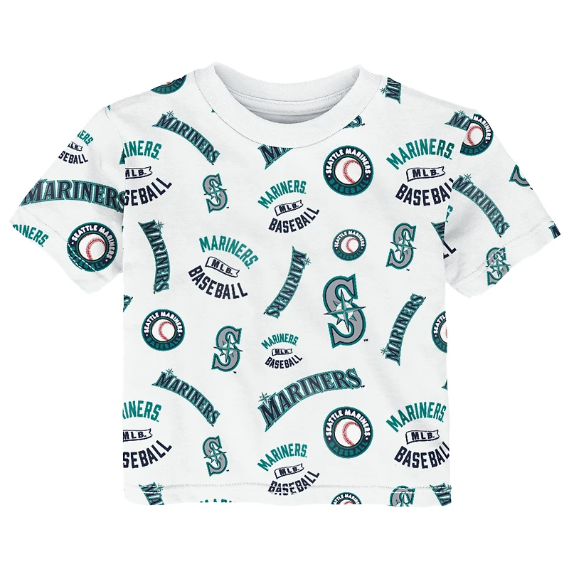T-shirt blanc Outerstuff pour tout-petit, motif Seattle Mariners.