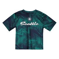 Ensemble t-shirt et short de frappeur champ intérieur pour tout-petits bleu sarcelle/bleu marine des Mariners Seattle