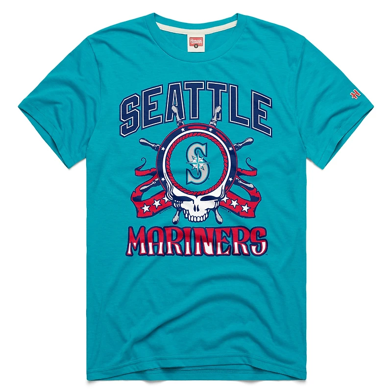 Unisex Homage Teal Seattle Mariners MLB x Grateful Dead Americana Tri-Blend T-Shirt