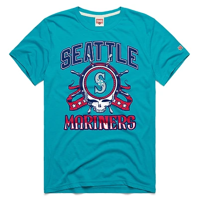 Unisex Homage Teal Seattle Mariners MLB x Grateful Dead Americana Tri-Blend T-Shirt
