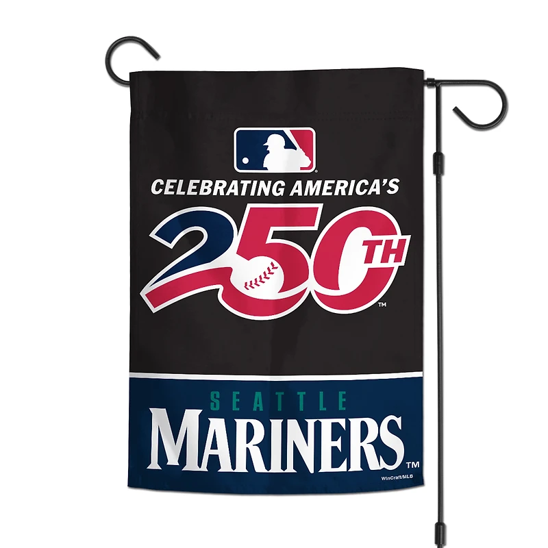 WinCraft Seattle Mariners 12" x 18" Double-Sided America 250 Garden Flag