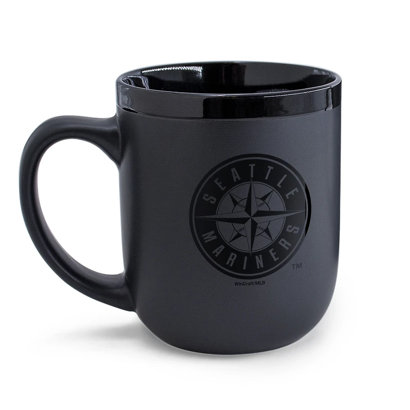 Tasse WinCraft en céramique noire ton sur ton des Seattle Mariners (48 cl)