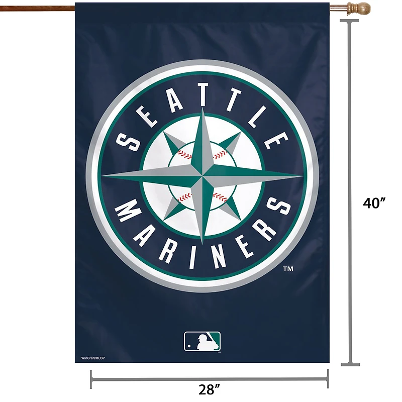 WinCraft Seattle Mariners 28 "x 40" Bannière verticale à logo circulaire simple face