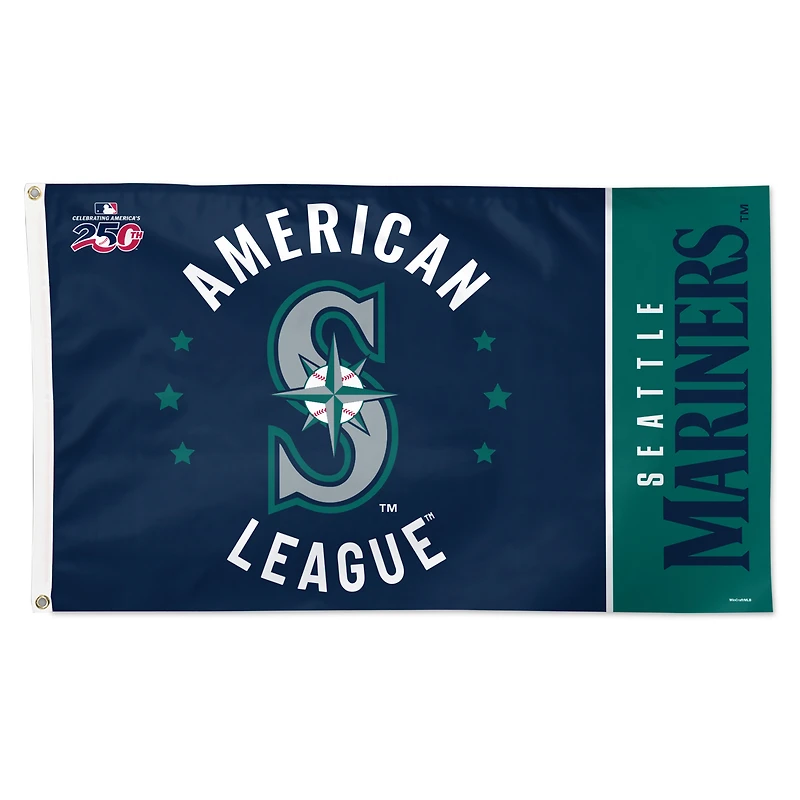 Drapeau de luxe WinCraft Seattle Mariners 3' x 5' à une face America 250