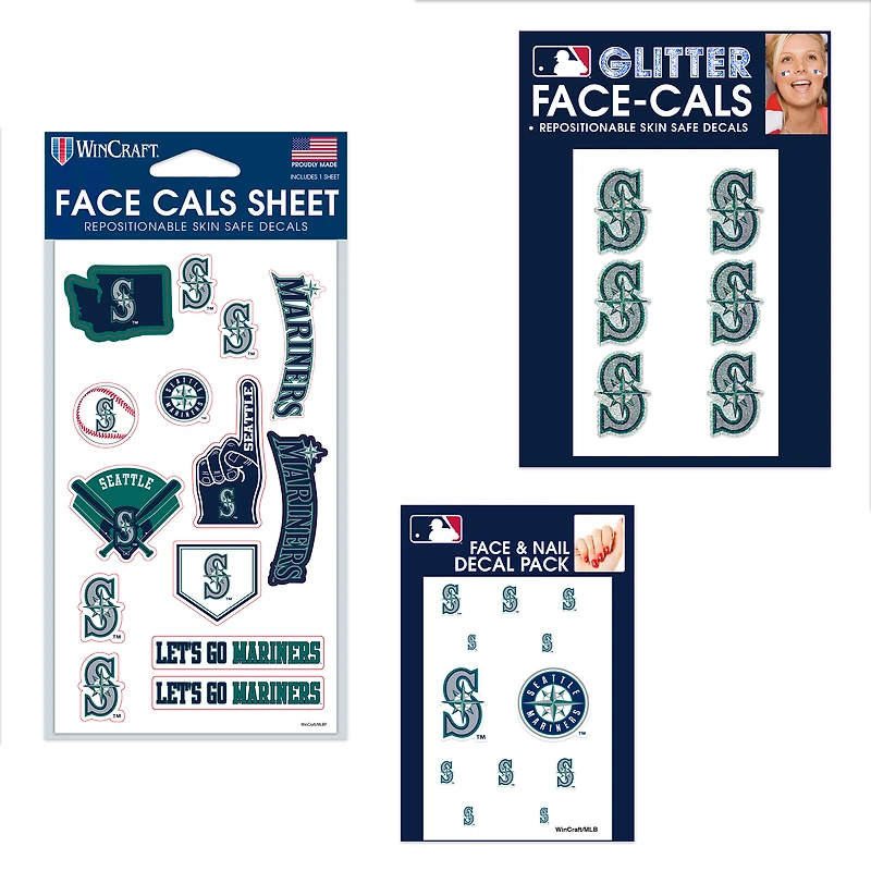 Ensemble de tatouages sans eau WinCraft Seattle Mariners 4" x 7"