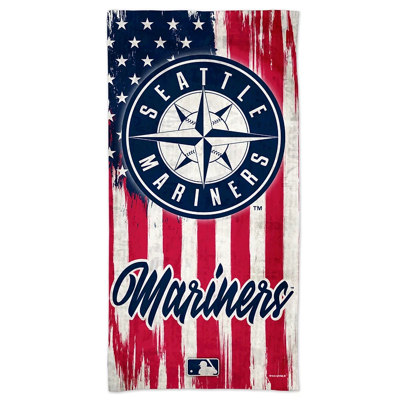 Serviette de plage WinCraft Seattle Mariners 60'' x 30'' Patriotic Spectra