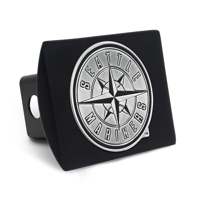 Housse d'attelage WinCraft Premium en métal chromé avec logo des Seattle Mariners