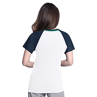 Women's G-III 4Her by Carl Banks  White/Navy Seattle Mariners Ball Park Raglan V-Neck T-Shirt