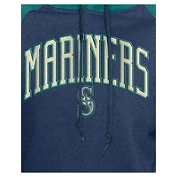 Women's New Era  Navy Seattle Mariners Cooperstown Collection Cropped Raglan Pullover Hoodie