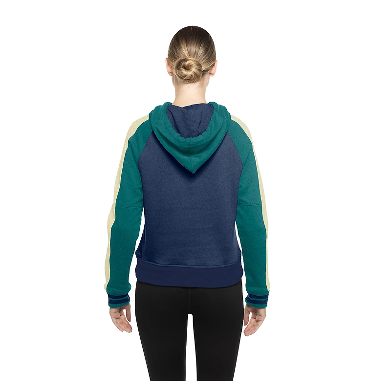 Women's New Era  Navy Seattle Mariners Cooperstown Collection Cropped Raglan Pullover Hoodie