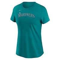 Women's Nike  Aqua Seattle Mariners Wordmark T-Shirt