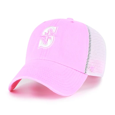 Women's '47 Pink Seattle Mariners Summer Fun Trucker Clean Up Adjustable Hat