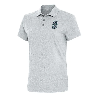 Women's Antigua  Heather Gray Seattle Mariners Motivated Polo