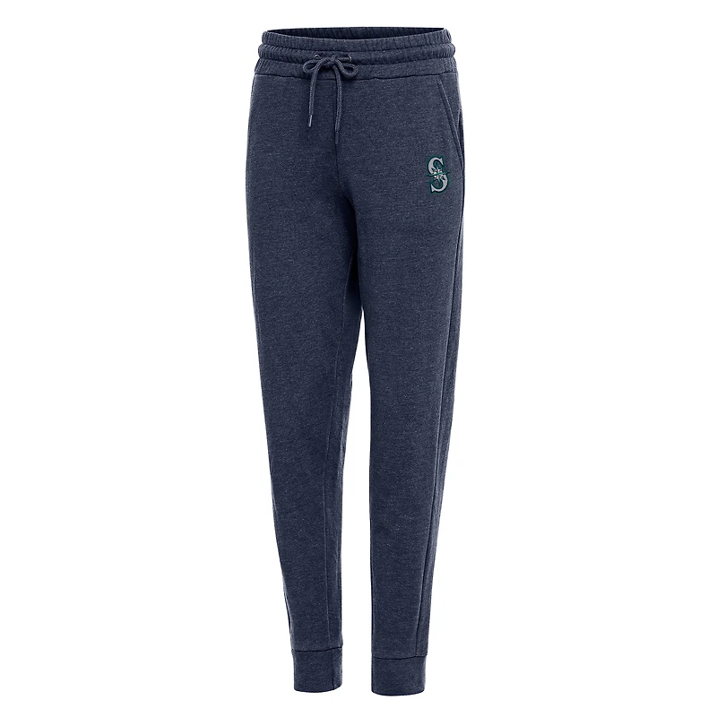 Women's Antigua Heather Navy Seattle Mariners Action Jogger Pants