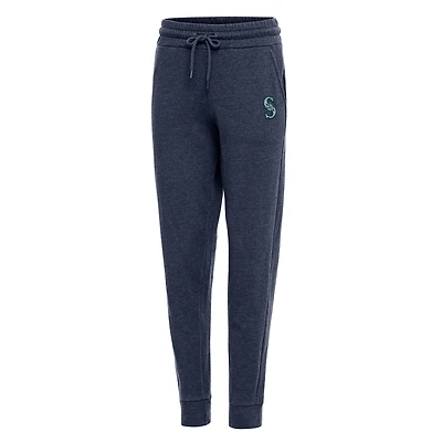 Women's Antigua Heather Navy Seattle Mariners Action Jogger Pants
