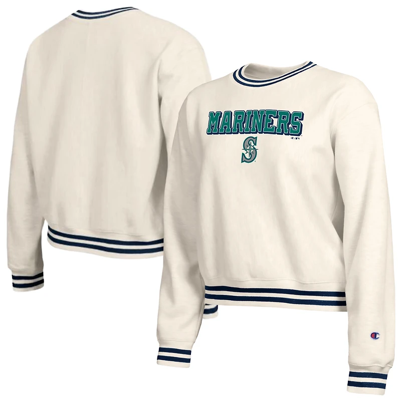 Women's Champion  Cream Seattle Mariners Reverse Weave Sweatshirt