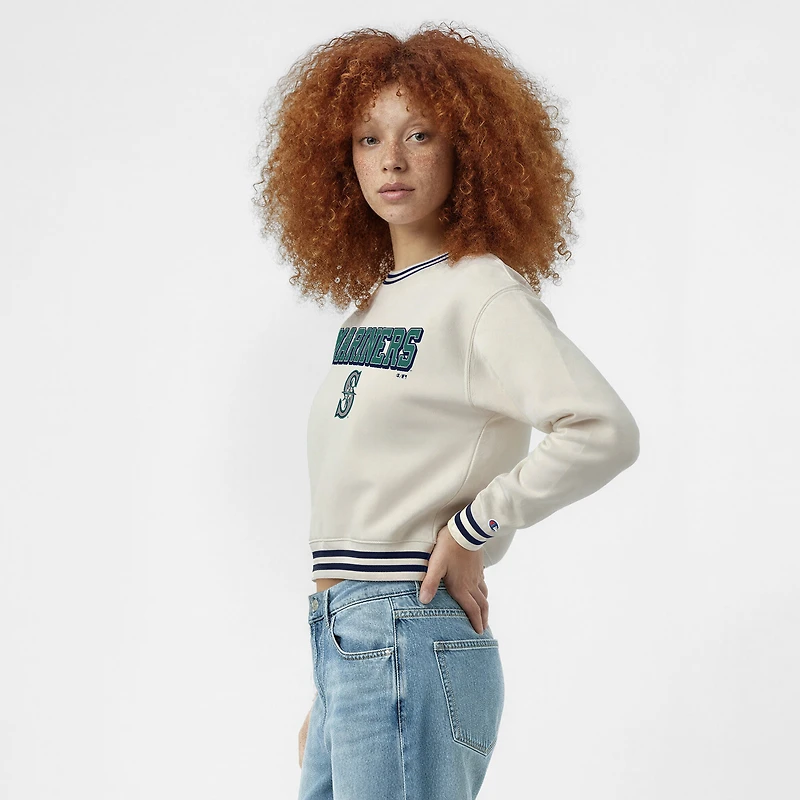 Women's Champion Cream Seattle Mariners Reverse Weave Sweatshirt