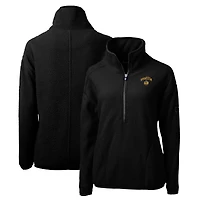 Women's Cutter & Buck Black Seattle Mariners City Connect Cascade Eco Sherpa Fleece Half-Zip Pullover Jacket