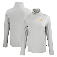 Women's Cutter & Buck Gray Seattle Mariners Cooperstown Collection Coastline Epic Comfort Eco Recycled Funnel Neck Raglan Pullover Top