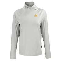 Women's Cutter & Buck Gray Seattle Mariners Cooperstown Collection Coastline Epic Comfort Eco Recycled Funnel Neck Raglan Pullover Top