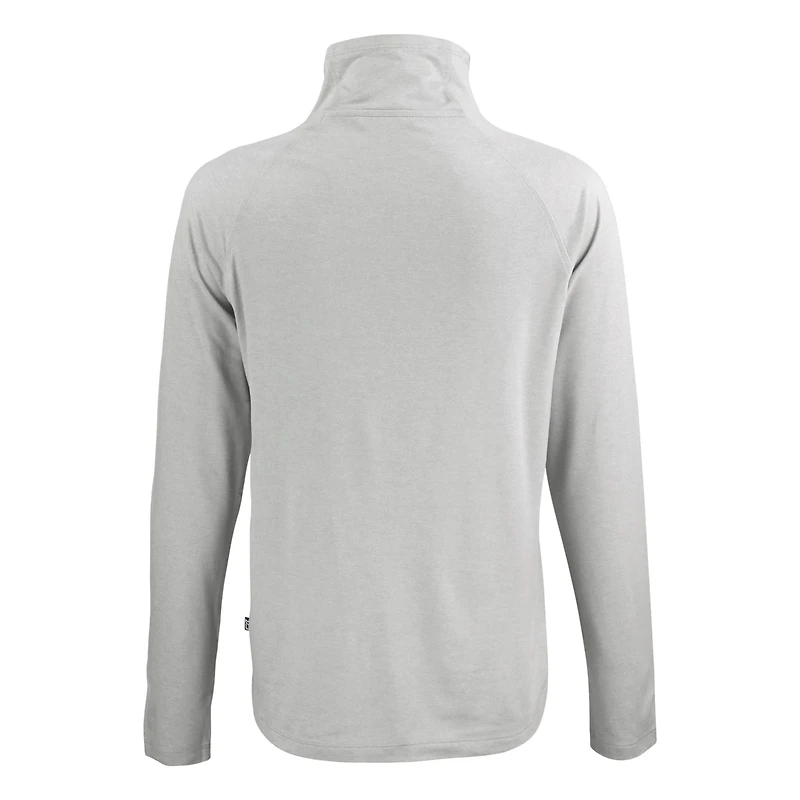 Women's Cutter & Buck Gray Seattle Mariners Cooperstown Collection Coastline Epic Comfort Eco Recycled Funnel Neck Raglan Pullover Top