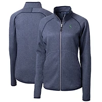 Women's Cutter & Buck Heathered Navy Seattle Mariners Mainsail Sweater-Knit Full-Zip Jacket
