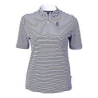 Women's Cutter & Buck  Navy Seattle Mariners Virtue Eco Pique Stripe Top